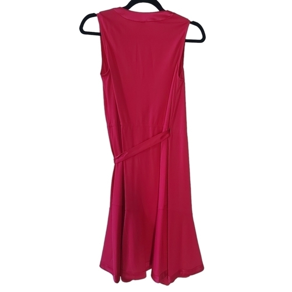 NWOT Tristan Hot Pink Wrap Dress W/ Satin Belt XS - Picture 6 of 6